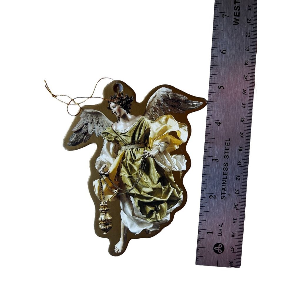 Baroque Angel Ornament Set Of 4 - Gold & Multicolor Design 5" Tall Hanging Decor - Picture 5 of 5